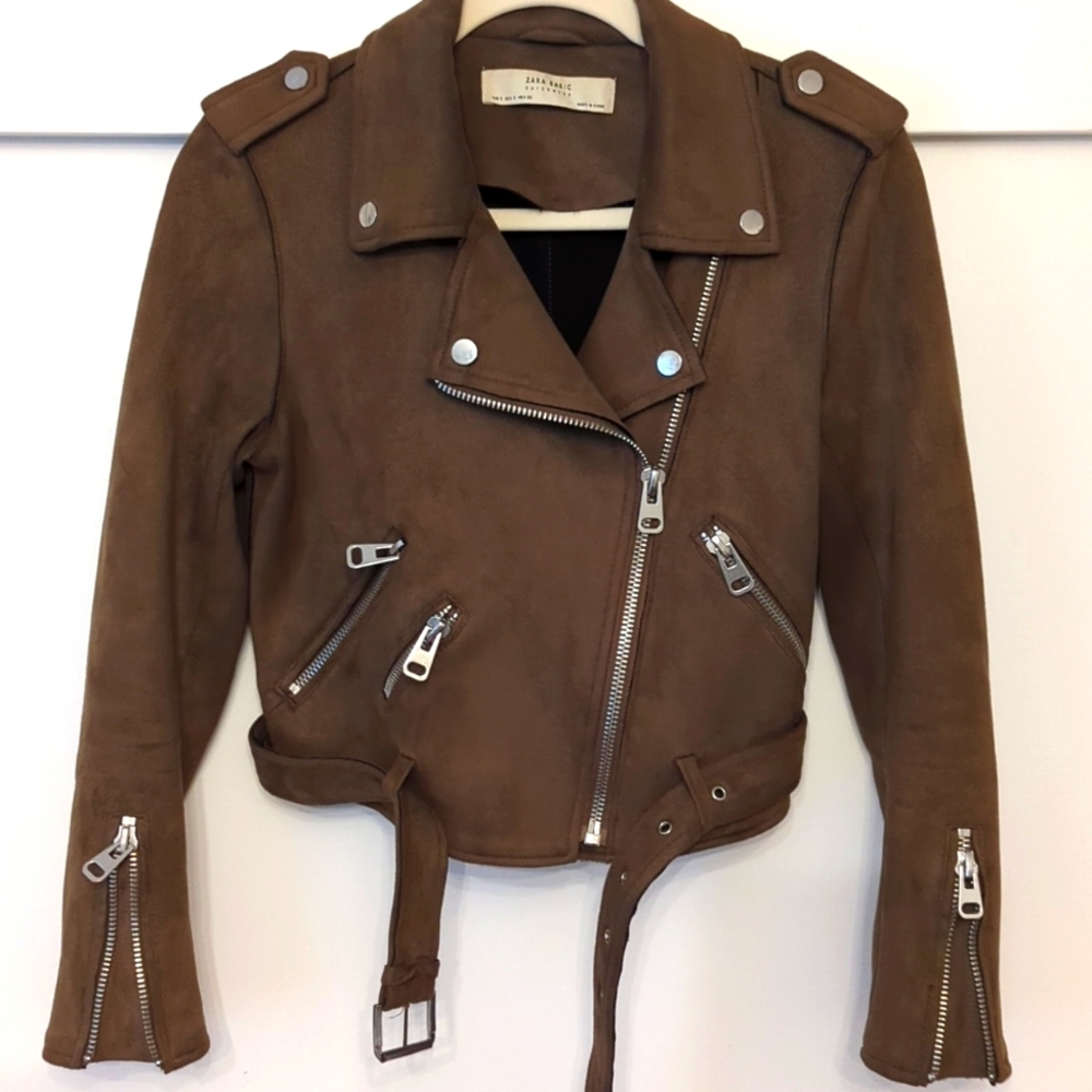 Zara Cropped Moto Jacket